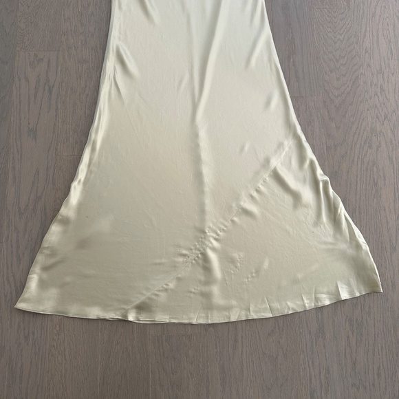 Reformation RONDA silk drape maxi dress - dried herbs sage green herb - Size 12 - Picture 5 of 13